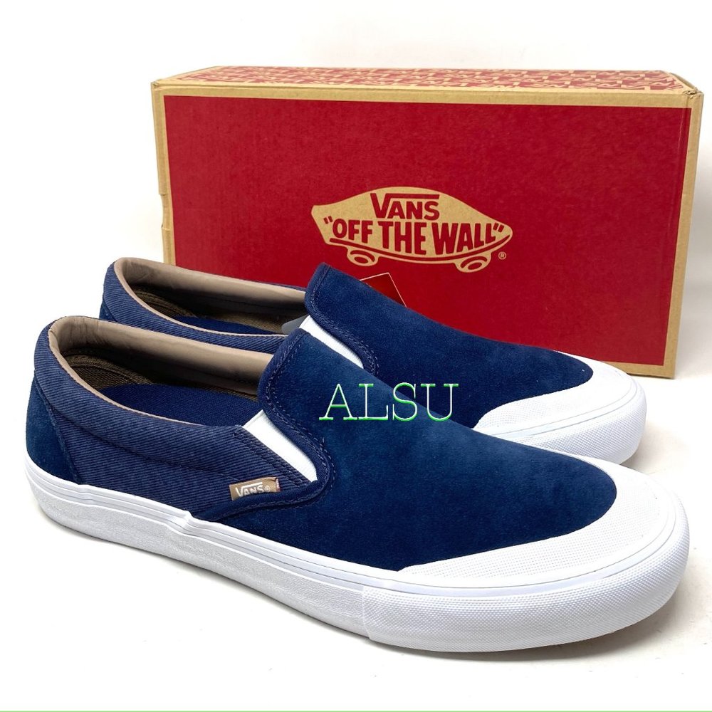 VANS Slip-On Pro Suede Canvas Twill Blue Women's - Picture 6 of 10